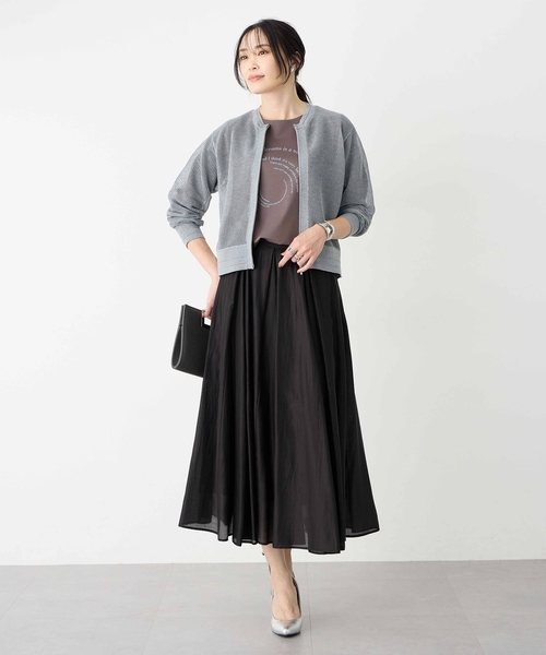 A/C DESIGN BY ALPHA CUBIC(エーシーデザインバイアルファキュービック)の「シアーフレアスカート(スカート・レディース・モカ/ブラック・67/61/64)」の13枚目の写真