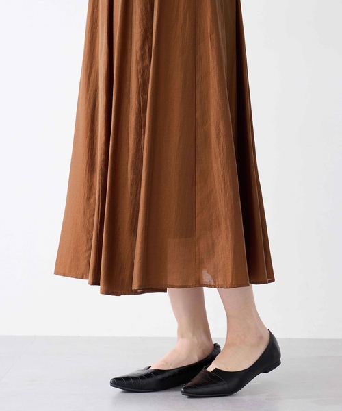 A/C DESIGN BY ALPHA CUBIC(エーシーデザインバイアルファキュービック)の「シアーフレアスカート(スカート・レディース・モカ/ブラック・67/61/64)」の19枚目の写真