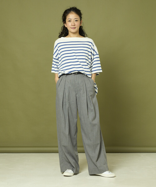 Freada(フリーダ)の「Freada/フリーダ タックワイドスラックスパンツ(その他パンツ・レディース・グレー/ブラック・MEDIUM/SMALL)」の12枚目の写真