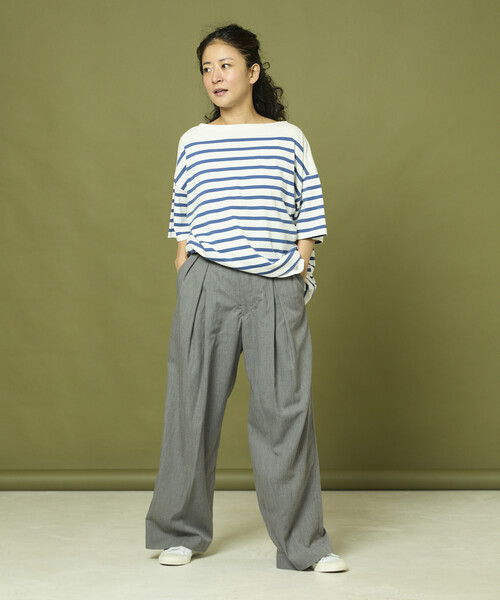 Freada(フリーダ)の「Freada/フリーダ タックワイドスラックスパンツ(その他パンツ・レディース・グレー/ブラック・MEDIUM/SMALL)」の14枚目の写真
