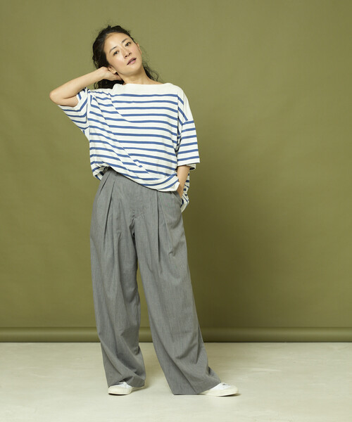 Freada(フリーダ)の「Freada/フリーダ タックワイドスラックスパンツ(その他パンツ・レディース・グレー/ブラック・MEDIUM/SMALL)」の15枚目の写真