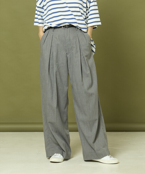 Freada(フリーダ)の「Freada/フリーダ タックワイドスラックスパンツ(その他パンツ・レディース・グレー/ブラック・MEDIUM/SMALL)」の16枚目の写真