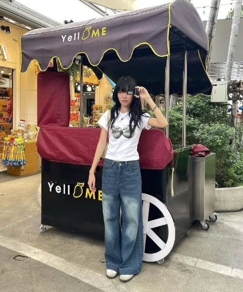 FUNdaysion(ファンデイション)の「チェリープリント半袖Tシャツ(Tシャツ/カットソー・レディース・ホワイト・M)」の3枚目の写真