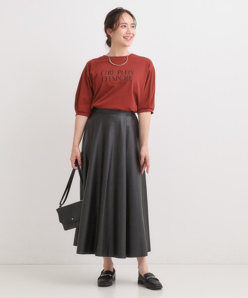 DRESKIP(ドレスキップ)の「【S-LL/ひんやり】大人の5分袖 プリントTシャツ(Tシャツ/カットソー・レディース・ワインレッド/ブラック/オフホワイト・01/02/04/03)」の14枚目の写真