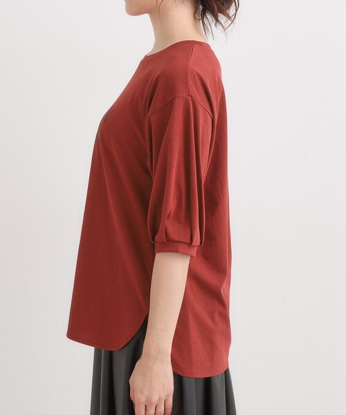 DRESKIP(ドレスキップ)の「【S-LL/ひんやり】大人の5分袖 プリントTシャツ(Tシャツ/カットソー・レディース・ワインレッド/ブラック/オフホワイト・01/02/04/03)」の17枚目の写真