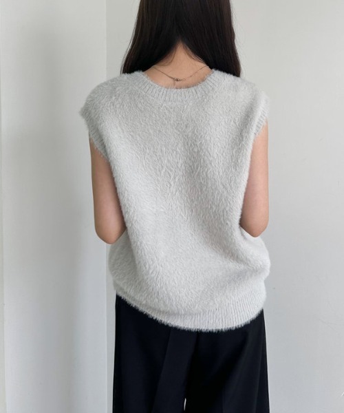 archives（アルシーヴ）の「ダブルフェイスフェザーニットベスト（ベスト・レディース・グレー/ブラウン/アイボリー・MEDIUM）」の17枚目の写真