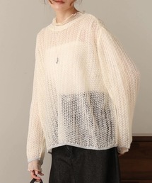 Bab（バブ）の「透かし編みニットトップス（ニット/セーター）」