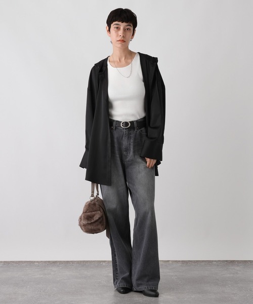 studio CLIP（スタディオクリップ）の「《ウタオ》リブニットタンクトップ（ニット/セーター・レディース・オフホワイト/ブラック/グレー/ブラウン・FREE）」の15枚目の写真