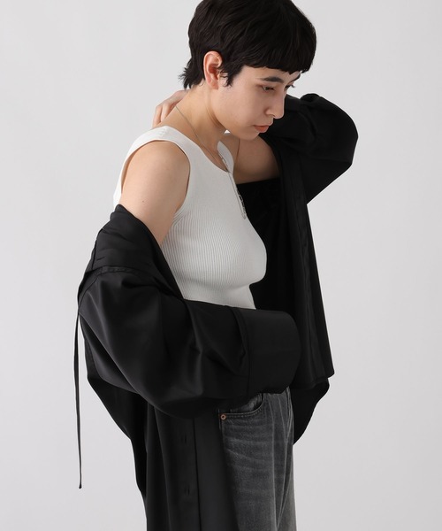 studio CLIP（スタディオクリップ）の「《ウタオ》リブニットタンクトップ（ニット/セーター・レディース・オフホワイト/ブラック/グレー/ブラウン・FREE）」の18枚目の写真