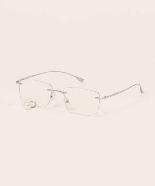 KIMHEKIM】FRAMELESS PEARL TEAR SQUARE GLASSEES SILVER | 『Scrap