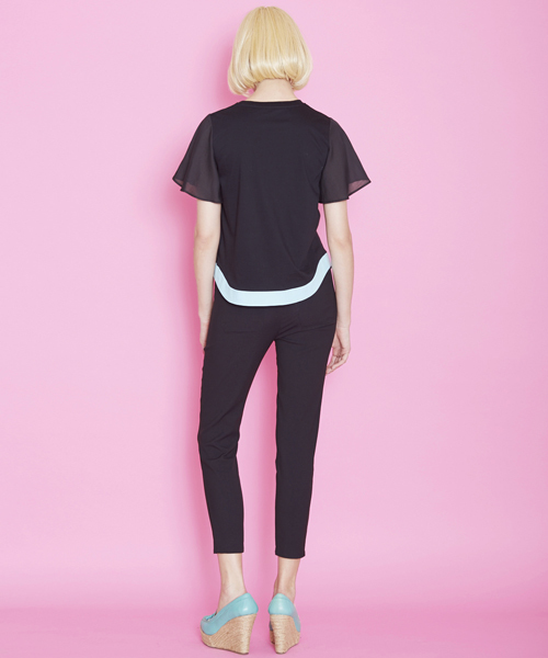AVIE(アビィ)の「ソフティースリーブTee(Tシャツ/カットソー・レディース・ブラック/オフホワイト/グリーン・フリー)」の7枚目の写真