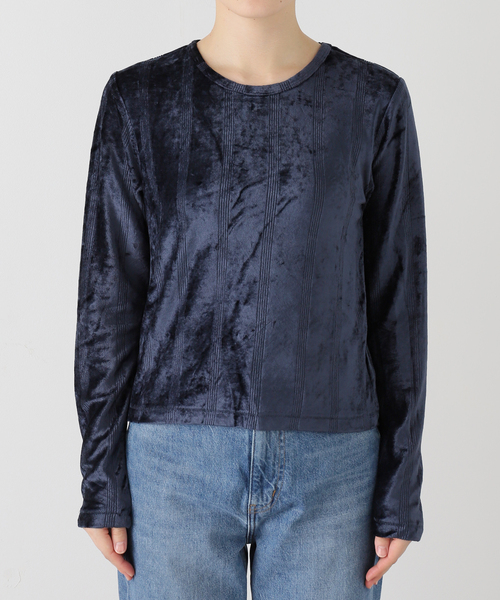 OUTDOOR PRODUCTS（アウトドアプロダクツ）の「miller velor prib L/S tee（Tシャツ/カットソー・レディース・オレンジ/アイボリー/ネイビー・FREE）」の2枚目の写真