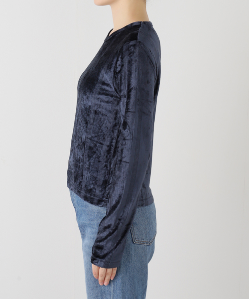 OUTDOOR PRODUCTS（アウトドアプロダクツ）の「miller velor prib L/S tee（Tシャツ/カットソー・レディース・オレンジ/アイボリー/ネイビー・FREE）」の6枚目の写真