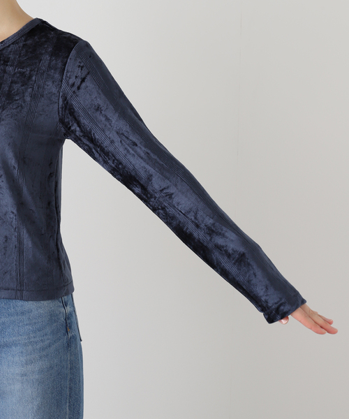OUTDOOR PRODUCTS（アウトドアプロダクツ）の「miller velor prib L/S tee（Tシャツ/カットソー・レディース・オレンジ/アイボリー/ネイビー・FREE）」の9枚目の写真