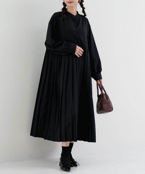 refinedworks(リファインドワークス)の「【refinedworks】オケージョンでも使える!プリーツワンピース(ワンピース・レディース・ブラック/チャコールグレー/ベージュ・FREE)」の16枚目の写真