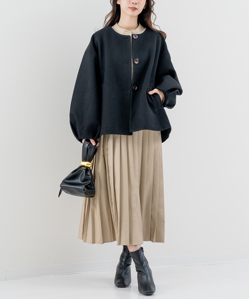 refinedworks(リファインドワークス)の「【refinedworks】オケージョンでも使える!プリーツワンピース(ワンピース・レディース・ブラック/チャコールグレー/ベージュ・FREE)」の9枚目の写真