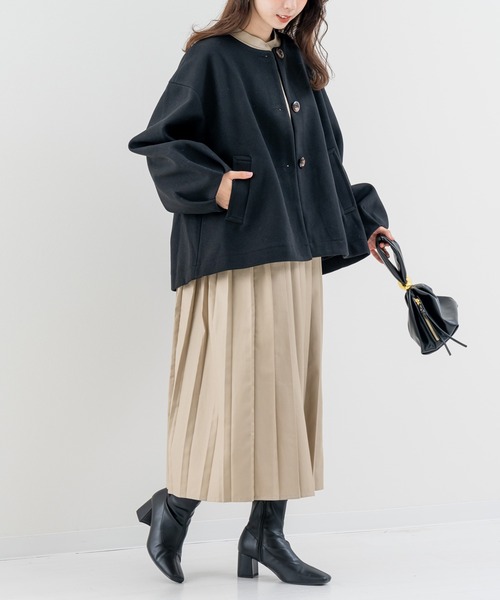 refinedworks(リファインドワークス)の「【refinedworks】オケージョンでも使える!プリーツワンピース(ワンピース・レディース・ブラック/チャコールグレー/ベージュ・FREE)」の12枚目の写真