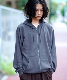 FIEVOLE（フィエボーレ）の「起毛ワッフルド裾ドロストZIPパーカー（パーカー）」