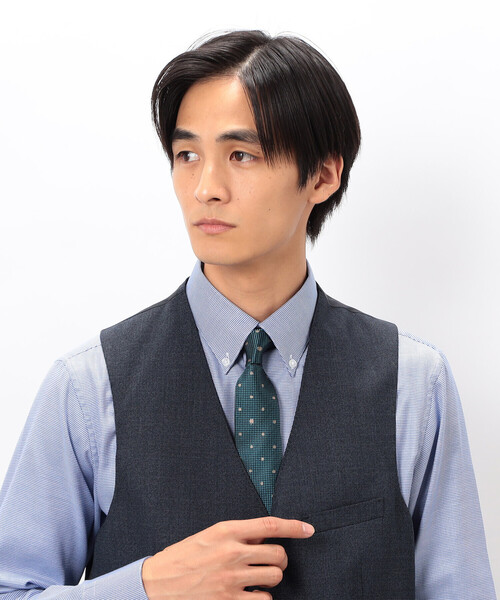 COMME CA ISM(コムサイズム)の「【シルク100%】リンゴドット ネクタイ(ネクタイ・メンズ・ライトグレー/ダークブラウン/グリーン/ネイビー・FREE)」の1枚目の写真