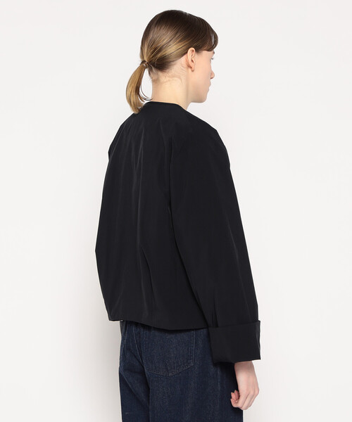 ダントン ナイロン ノーカラー ジャケット Mサイズ 黒（レディース） ダントン ナイロン ノーカラー ジャケット Mサイズ 黒（レディース