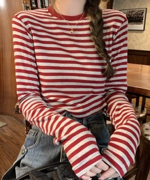 SHOUYO（ショウヨウ）の「ボーダー柄ベーシックロングスリーブTシャツ（Tシャツ/カットソー・レディース）」
