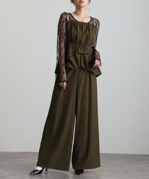 atlo オケージョンドレス　グリーン atlo（アトロ） ドレス 結婚式 パーティードレス オーガンジー切り替え