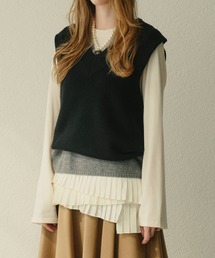 LE CIEL BLEU（ルシェルブルー）の「ロングスリーブジャージートップw/フリルドヘム / Long Sleeve Jersey Top w/Frilled Hem（Tシャツ/カットソー）」