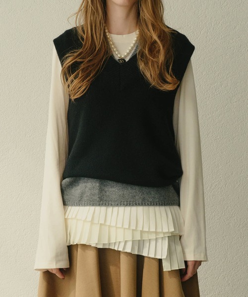 ロングスリーブジャージートップw/フリルドヘム / Long Sleeve Jersey