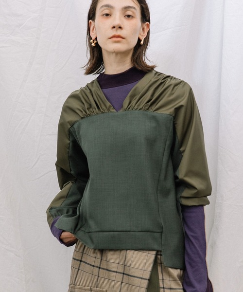 MARECHAL TERRE（マルシャルテル）の「ジョイントトップス（シャツ/ブラウス・レディース・オリーブ/ブラック/ブラウン/ネイビー・MEDIUM）」の4枚目の写真