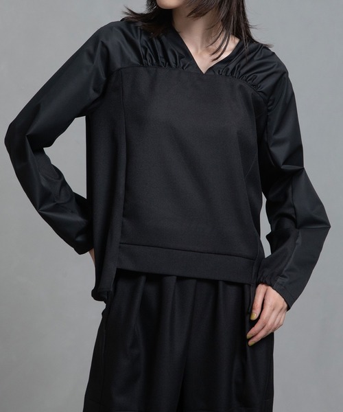 MARECHAL TERRE（マルシャルテル）の「ジョイントトップス（シャツ/ブラウス・レディース・オリーブ/ブラック/ブラウン/ネイビー・MEDIUM）」の2枚目の写真