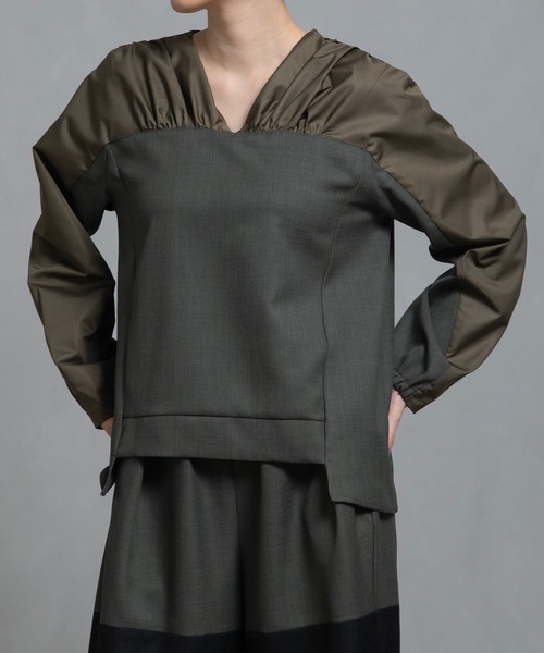 MARECHAL TERRE（マルシャルテル）の「ジョイントトップス（シャツ/ブラウス・レディース・オリーブ/ブラック/ブラウン/ネイビー・MEDIUM）」の11枚目の写真