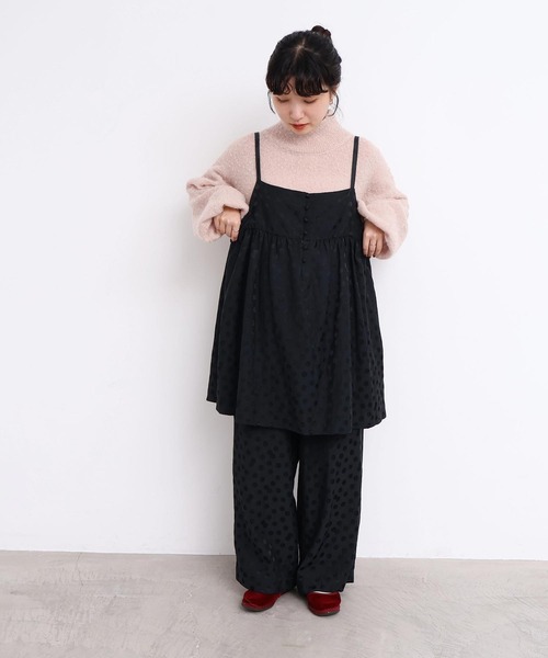 l'atelier du savon（アトリエドサボン）の「サテンジャガード　まばらドットパンツ（その他パンツ・レディース・ブラック・FREE）」の8枚目の写真