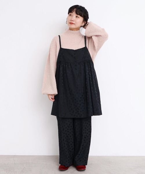 l'atelier du savon（アトリエドサボン）の「サテンジャガード　まばらドットパンツ（その他パンツ・レディース・ブラック・FREE）」の4枚目の写真