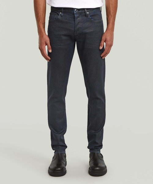 G-STAR(ジースター)の「3301 SLIM JEANS/コーティング加工スリムテーパードジーンズ(デニムパンツ・メンズ・ダークインディゴブルー・28/30/29/30/31/30/32/30/33/30/34/30/36/30/30/30)」の1枚目の写真
