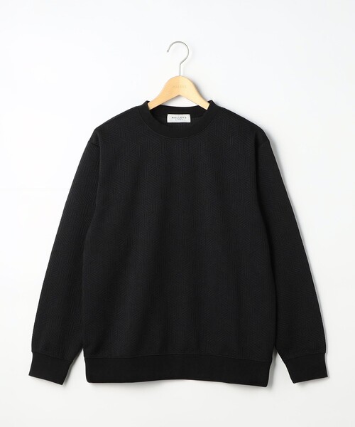 NOLLEY'S LIGHT（ノーリーズライト）の「ジオメトリック地柄スウェット（Tシャツ/カットソー・メンズ・ブラック/オフホワイト/ダークネイビー・M/L）」の3枚目の写真