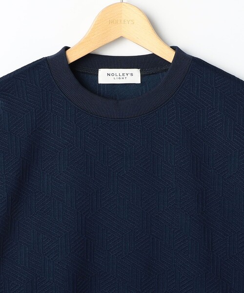 NOLLEY'S LIGHT（ノーリーズライト）の「ジオメトリック地柄スウェット（Tシャツ/カットソー・メンズ・ブラック/オフホワイト/ダークネイビー・M/L）」の4枚目の写真