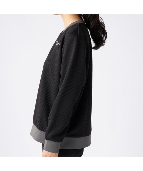 marie claire(マリ・クレール)の「marie claire sports マリクレールスポーツ ラメ糸 ブランド ロゴ 丸首 シャツ トップス(Tシャツ/カットソー・レディース・ブラック/チャコールグレー・L/LL/M)」の9枚目の写真