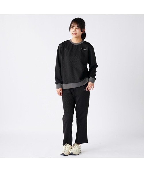 marie claire(マリ・クレール)の「marie claire sports マリクレールスポーツ ラメ糸 ブランド ロゴ 丸首 シャツ トップス(Tシャツ/カットソー・レディース・ブラック/チャコールグレー・L/LL/M)」の6枚目の写真