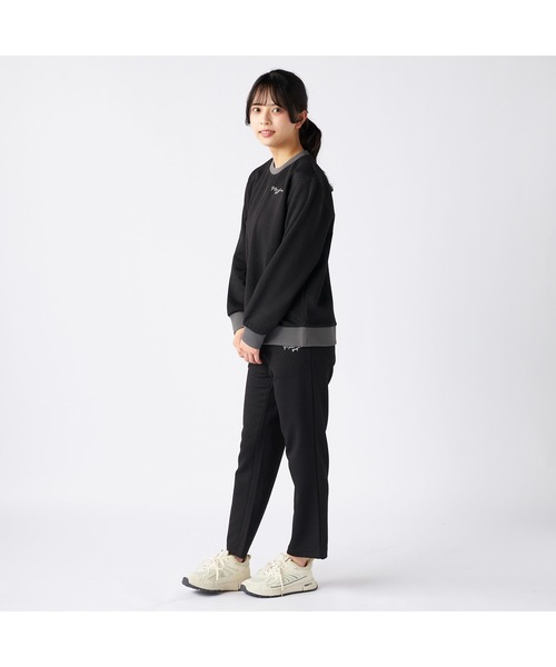 marie claire(マリ・クレール)の「marie claire sports マリクレールスポーツ ラメ糸 ブランド ロゴ 丸首 シャツ トップス(Tシャツ/カットソー・レディース・ブラック/チャコールグレー・L/LL/M)」の7枚目の写真