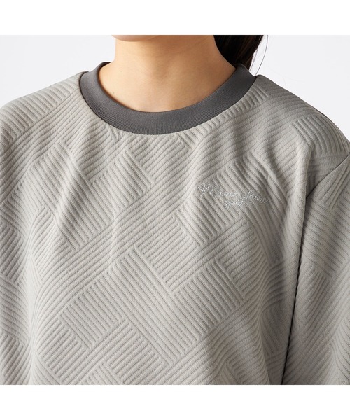 marie claire(マリ・クレール)の「marie claire sports マリクレールスポーツ ラメ糸 ブランド ロゴ 丸首 シャツ トップス(Tシャツ/カットソー・レディース・ブラック/チャコールグレー・L/LL/M)」の21枚目の写真