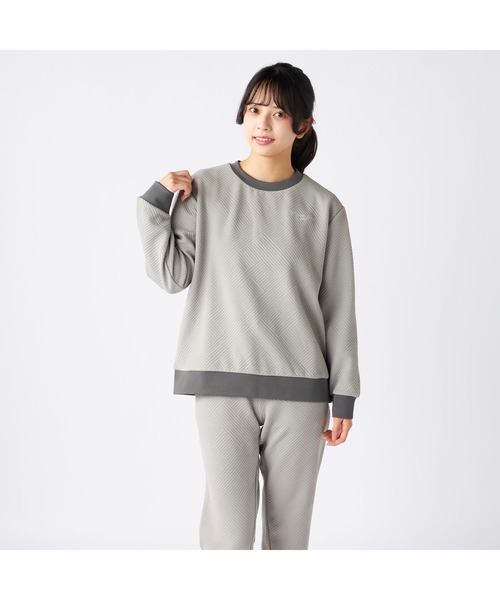 marie claire(マリ・クレール)の「marie claire sports マリクレールスポーツ ラメ糸 ブランド ロゴ 丸首 シャツ トップス(Tシャツ/カットソー・レディース・ブラック/チャコールグレー・L/LL/M)」の13枚目の写真