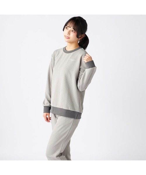 marie claire(マリ・クレール)の「marie claire sports マリクレールスポーツ ラメ糸 ブランド ロゴ 丸首 シャツ トップス(Tシャツ/カットソー・レディース・ブラック/チャコールグレー・L/LL/M)」の15枚目の写真
