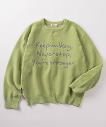 SlashDate（スラッシュデイト）の「【72】グラフィックデザイン ロゴ／フラワー／ハートモチーフ クルーネックモールニット（ニット/セーター）」