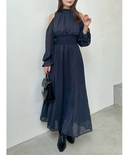 コールドショルダーボウタイワンピース（ワンピース）｜SNIDEL