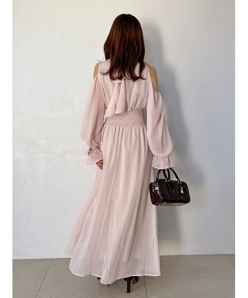 SNIDEL（スナイデル）の「コールドショルダーボウタイワンピース（ワンピース・レディース・ライトピンク/マルチ/ネイビー・0/1）」の21枚目の写真