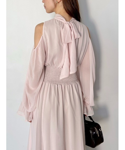 美品✨ SNIDEL コールドショルダーボウタイワンピース SNIDEL（スナイデル） ワンピース コールドショルダーボウタイ