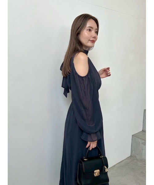 セール】コールドショルダーボウタイワンピース（ワンピース）｜SNIDEL