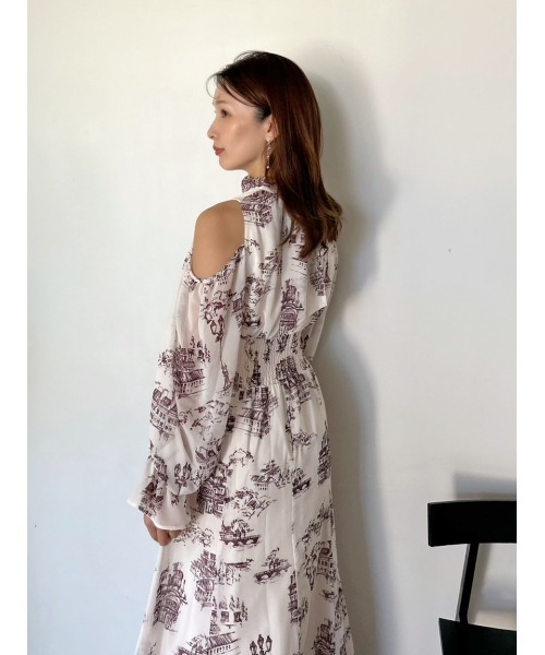 SNIDEL（スナイデル）の「コールドショルダーボウタイワンピース（ワンピース・レディース・ライトピンク/マルチ/ネイビー・0/1）」の15枚目の写真