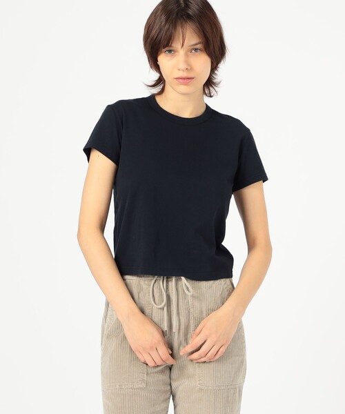 JAMES PERSE(ジェームスパース)の「シュランケンクルーネックTシャツ WLJ3120(Tシャツ/カットソー・レディース・ダークブルー/ホワイト・0/1)」の6枚目の写真