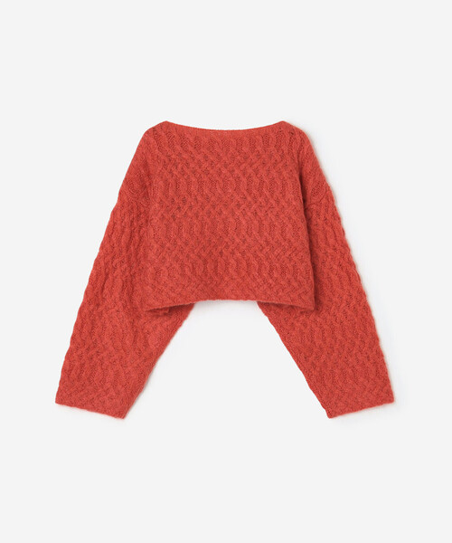 WALANCE(ワランス)の「WALANCE | ウールモヘア クロップドカーディガン WOMEN(カーディガン/ボレロ・レディース・ホワイト系その他/レッド・F)」の4枚目の写真